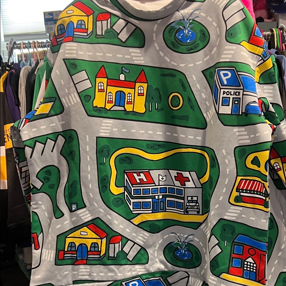 Adult car, hot wheels sweatshirt measures 26 across by 30 down